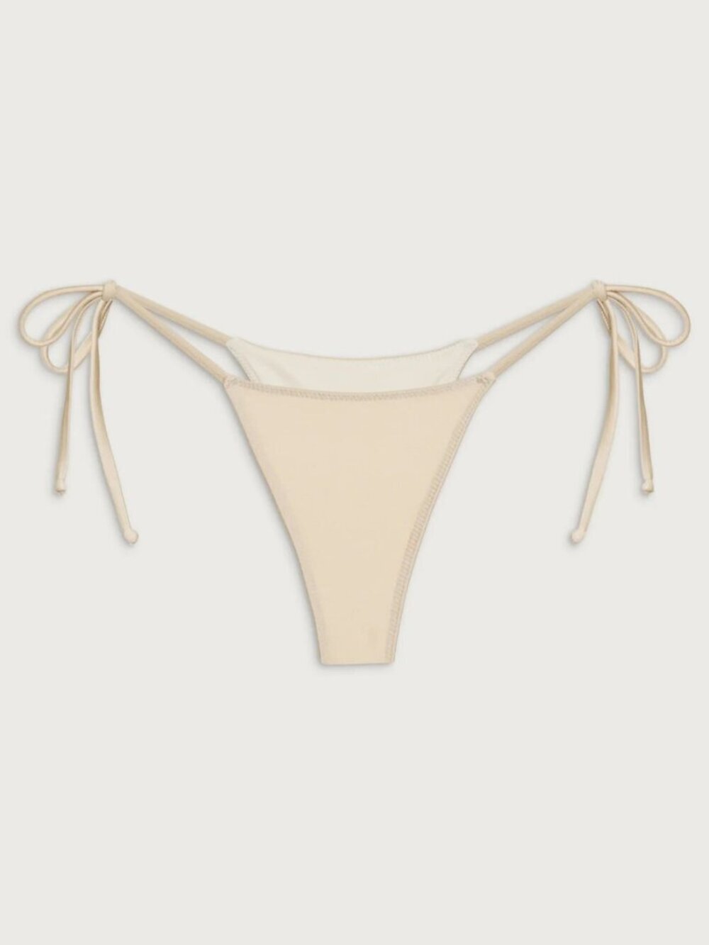 New! Frankie's Bikinis Women's Cream String Tie Bikini Bottom XS 39264